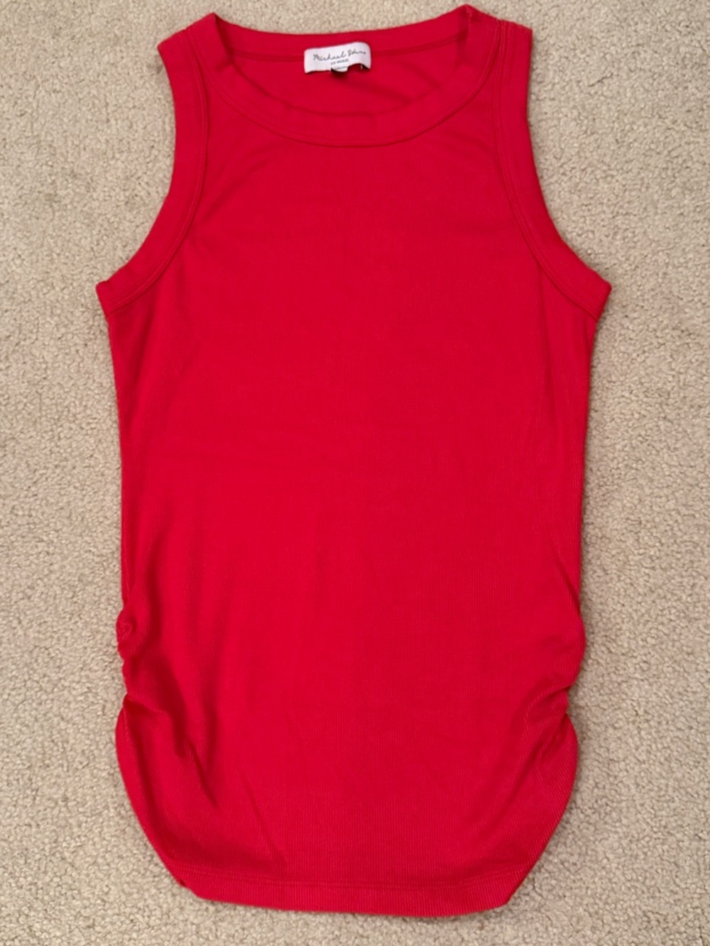 MICHAEL STARS - Halley Ultra Rib Ruched Side Tank Top - NWOT - Picture 4 of 10